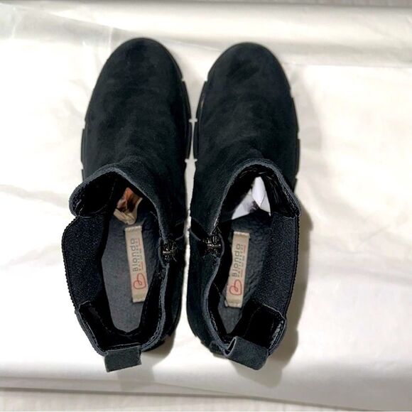 Blondo 11 Posey Black Suede Leather Waterproof Non Skid Rubber Sole Ankle Boots - Picture 7 of 11